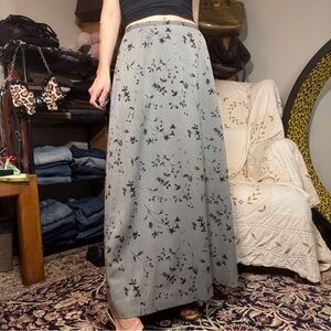 Josephine Chaus Black Floral Maxi Skirt